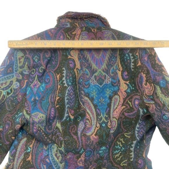 The Limited Blazer Size 6 Multicolor Paisley Textured Trim Artsy Wool Blend - Picture 11 of 11